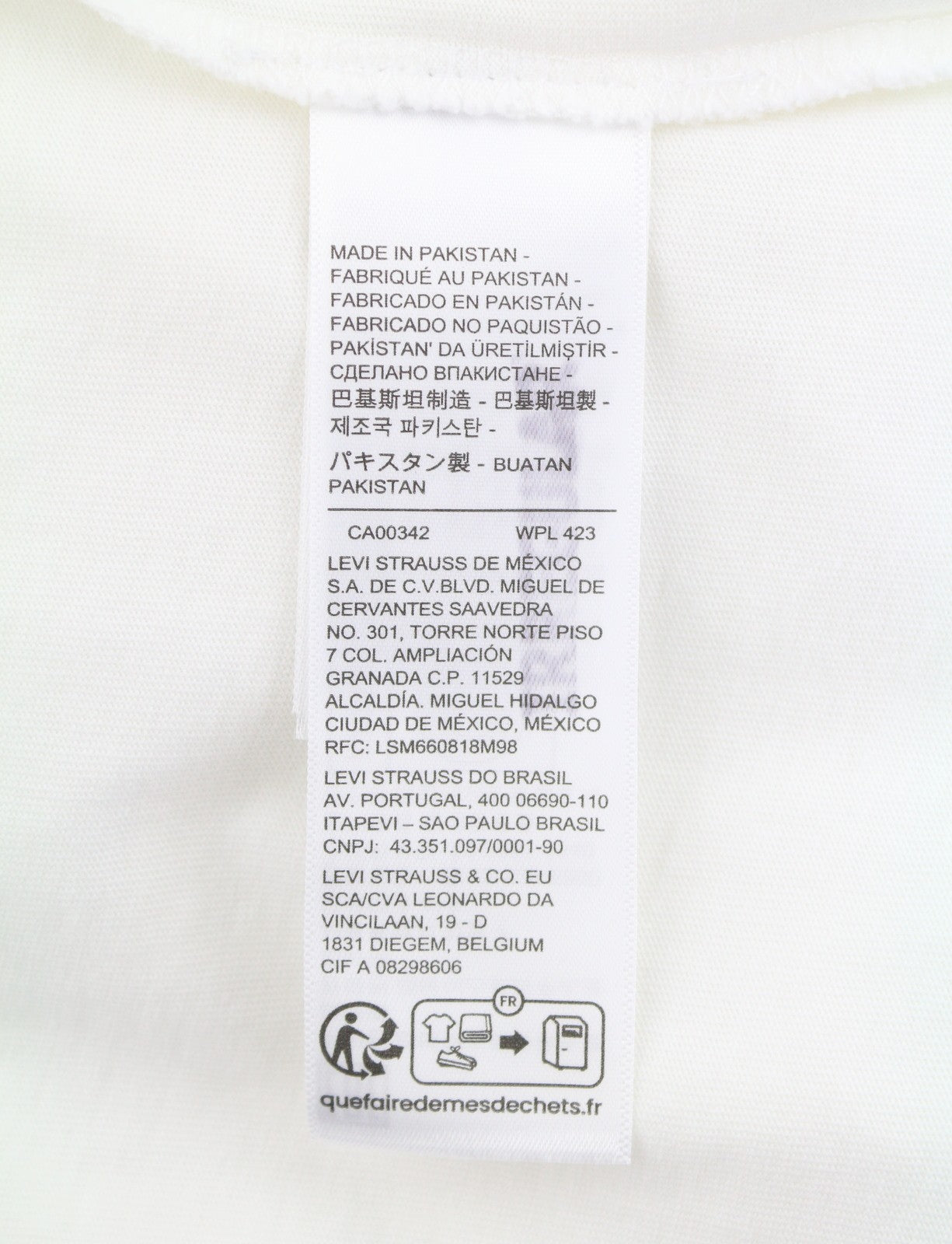 LEVI'S Relaxed Men T-Shirt S White Cotton Tricot Crew Short Sleeved