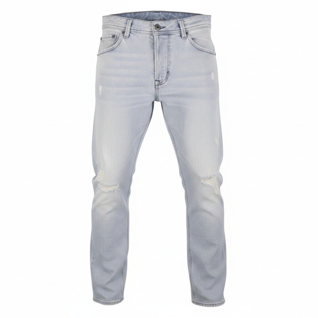 DIESEL Darron 008KJ Men Jeans W32/L34 Blue Faded Distress Regular Slim Tapered