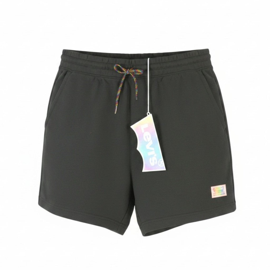 LEVI'S Pride Graphic Men Shorts L Dark Grey Drawstring Waist Tricot Unisex