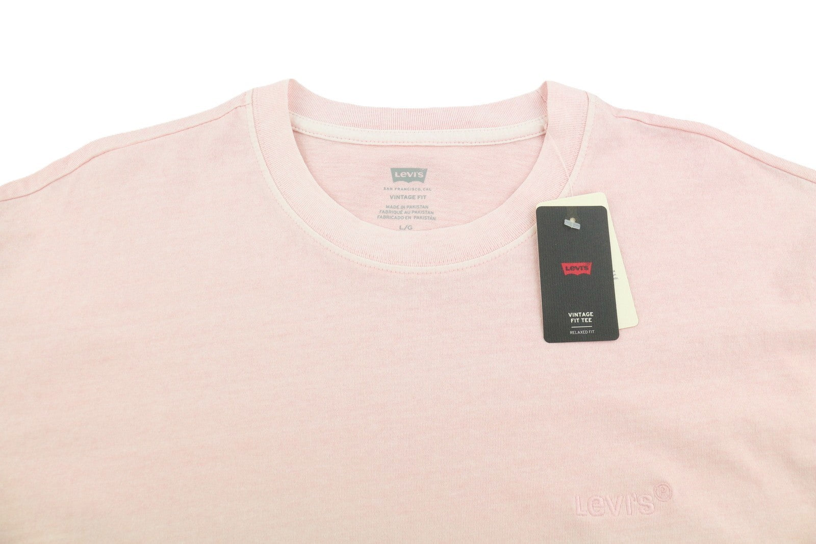 LEVI'S Vintage Fit Men T-Shirt L Pink Melange Tricot Crew Short Sleeve
