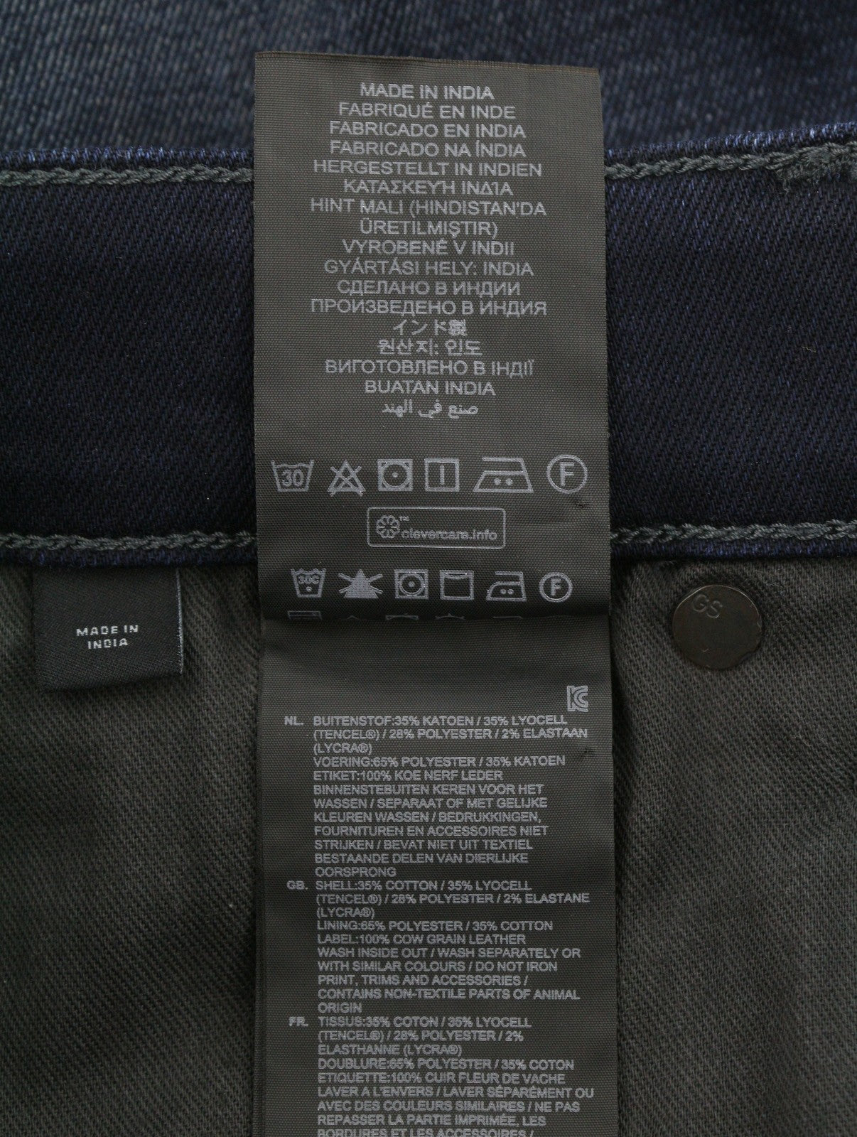 G-STAR 5620 3D Skinny Men Jeans W36/L34 Blue Whiskers Faded Zip Fly