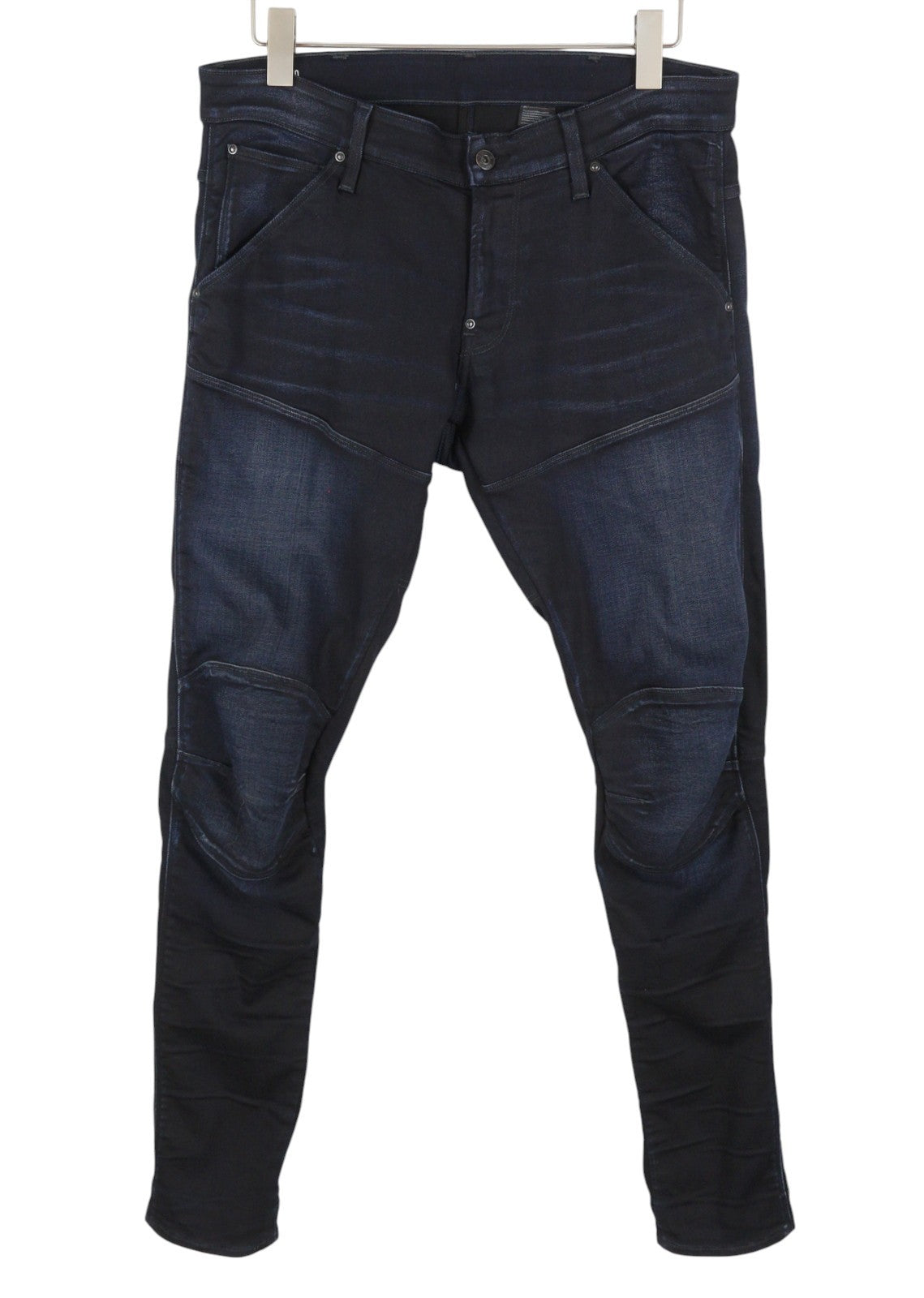 G-STAR 5620 3D Skinny Men Jeans W36/L34 Blue Whiskers Faded Zip Fly