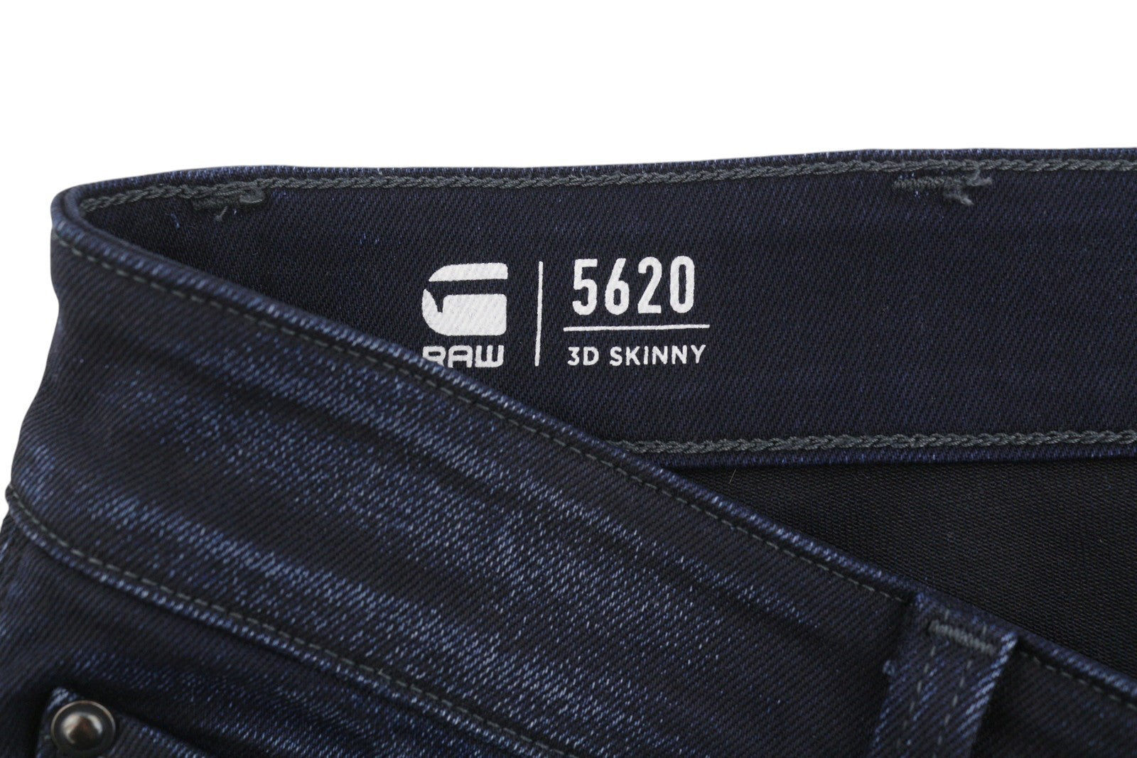 G-STAR 5620 3D Skinny Men Jeans W36/L34 Blue Whiskers Faded Zip Fly