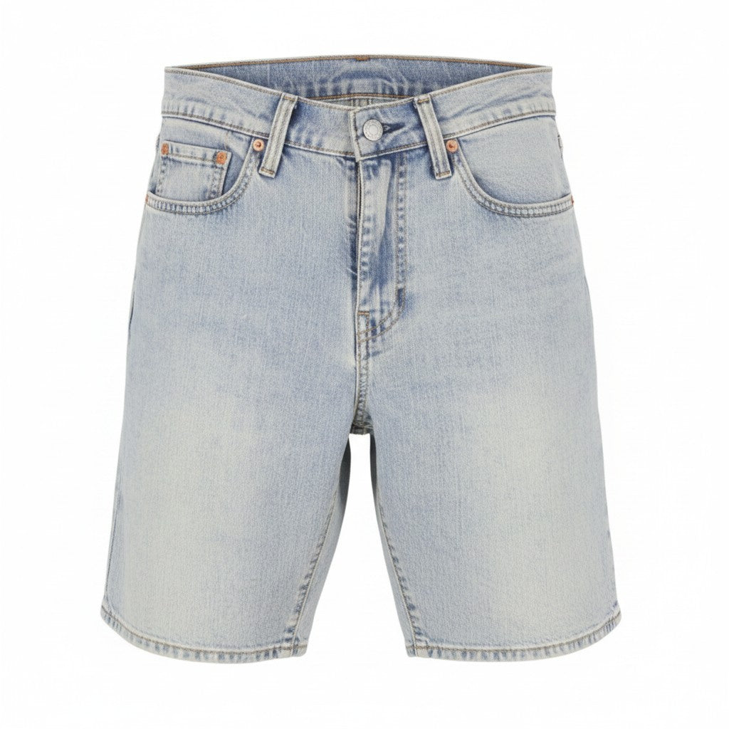 LEVI'S 405 Men Shorts W29 Denim Blue Faded Zip Fly Premium Big E