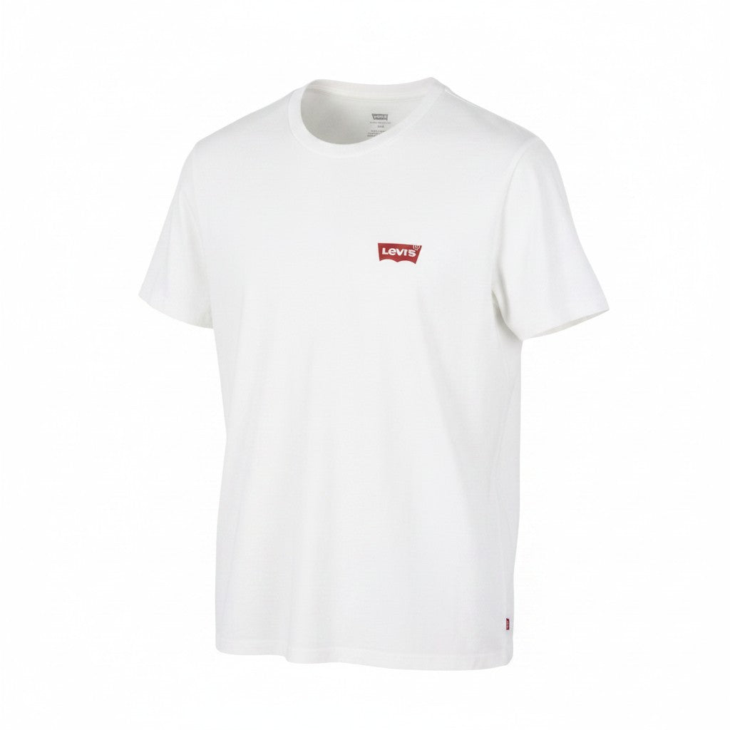 LEVI'S Slim Men T-Shirt M White Cotton Tricot Crew Short Sleeved