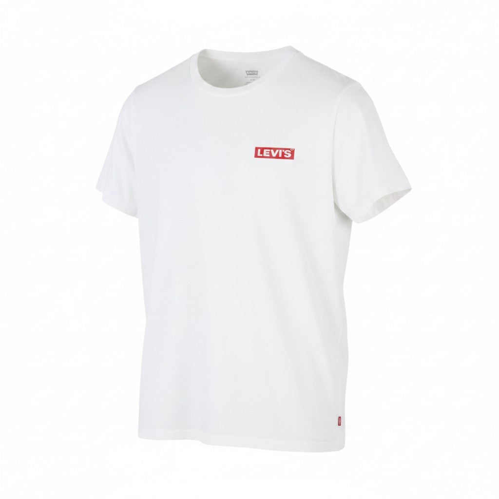 LEVI'S Slim Men T-Shirt S White Cotton Tricot Crew Short Sleeved