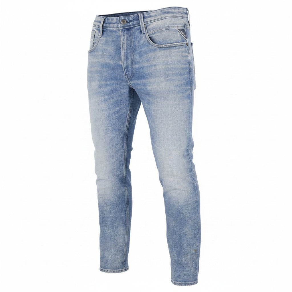 REPLAY Anbass M914F Men Jeans W36/L34 Blue Whiskers Faded Slim Fit