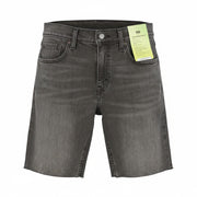 LEVI'S 405 Standard Men Shorts W30 Black Whiskers Faded Stretch Distress Denim