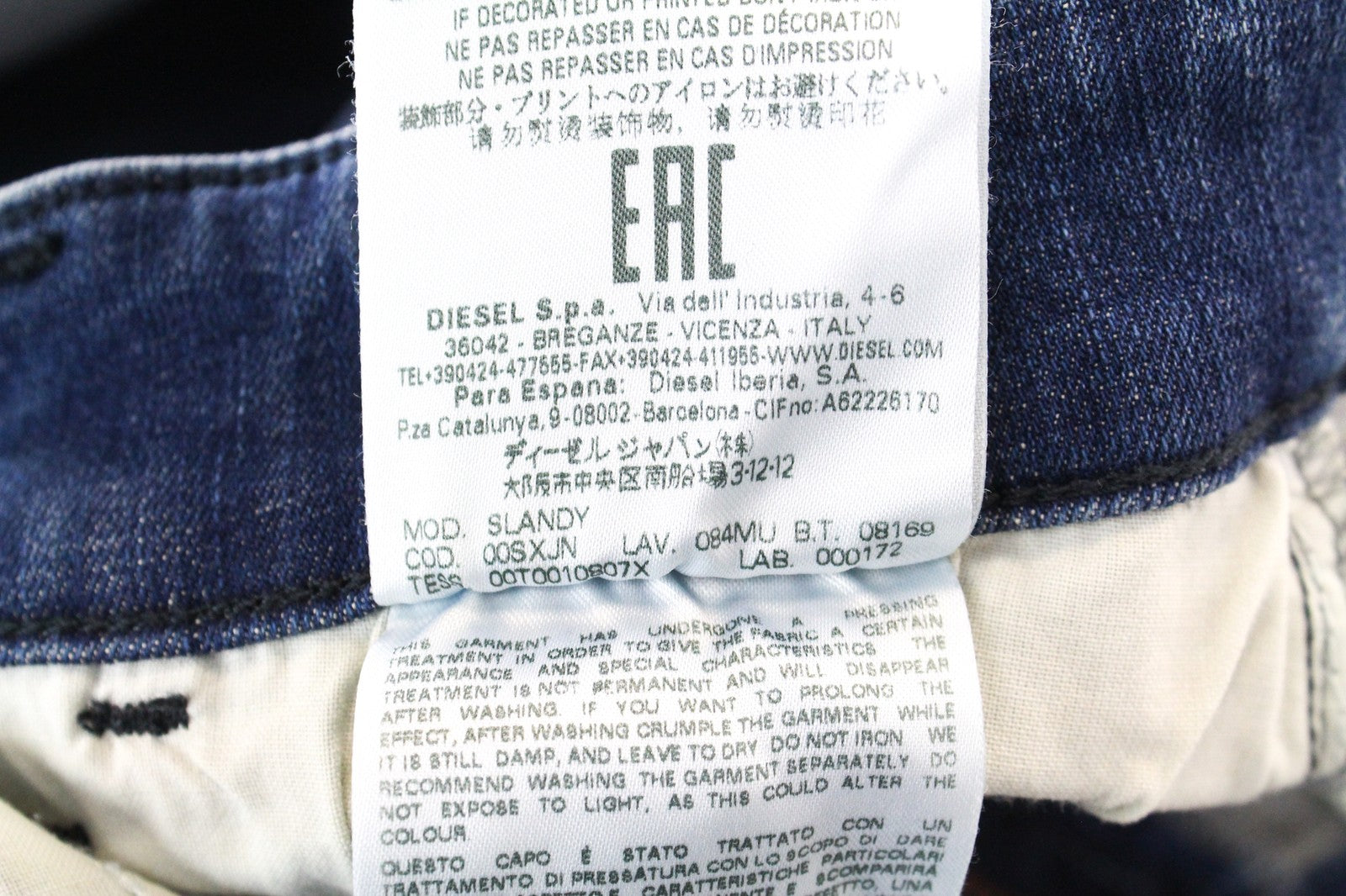 DIESEL Slandy 084MU Women Jeans W31/L32 Blue Super Slim Skinny Distressed