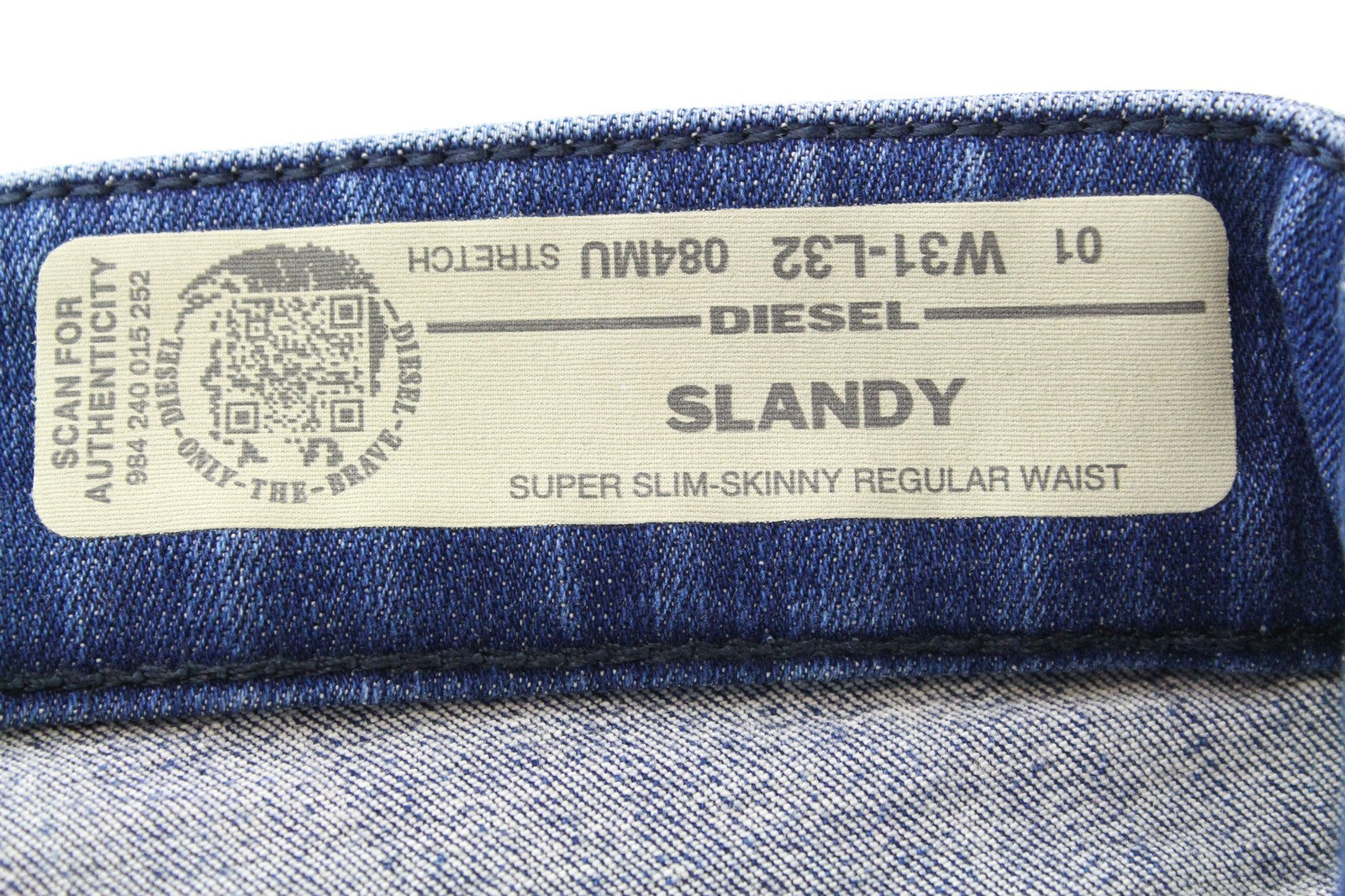 DIESEL Slandy 084MU Women Jeans W31/L32 Blue Super Slim Skinny Distressed