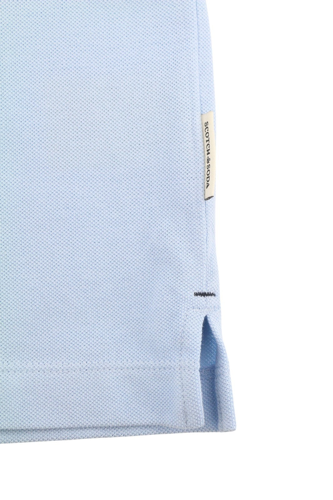 SCOTCH & SODA Men Polos M Blue Half Button Cotton Short Sleeved