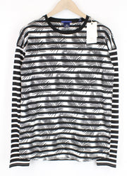 SCOTCH & SODA Men Sweatshirt M Leaf Striped Patterned Crew Neckline Pull On