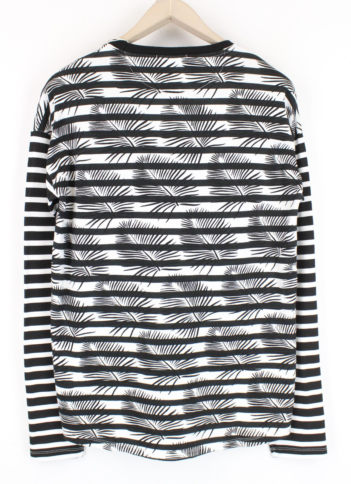 SCOTCH & SODA Men Sweatshirt M Crew Neckline Pull On Leaf Striped Patterned