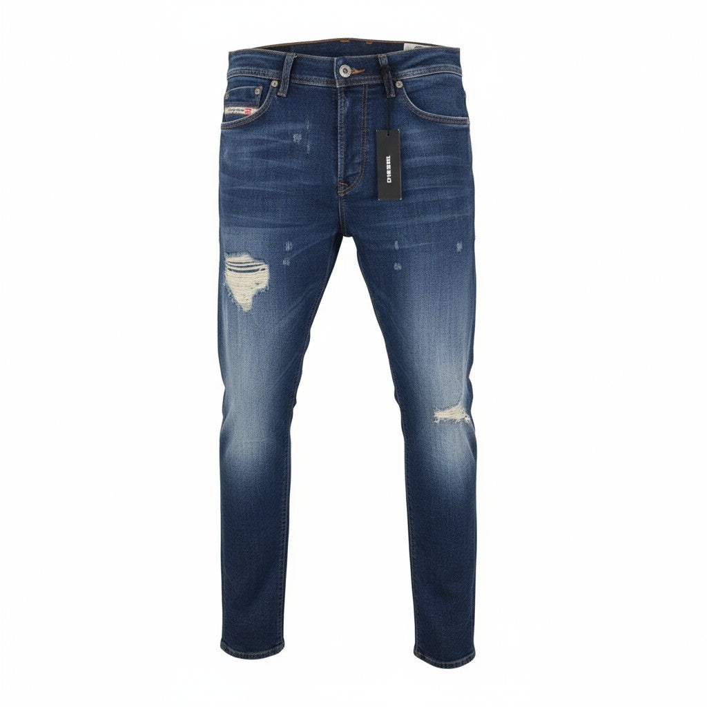 DIESEL Tepphar 084TX Men Jeans W29/L32 Slim Carrot Distressed Aged Look Blue