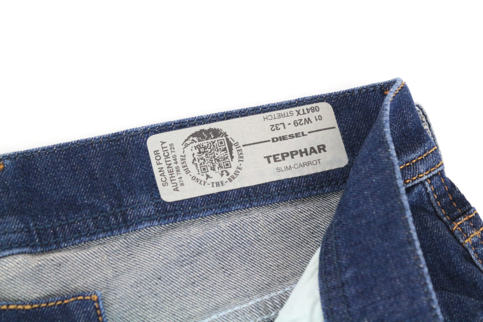 DIESEL Tepphar 084TX Men Jeans W29/L32 Slim Carrot Distressed Aged Look Blue