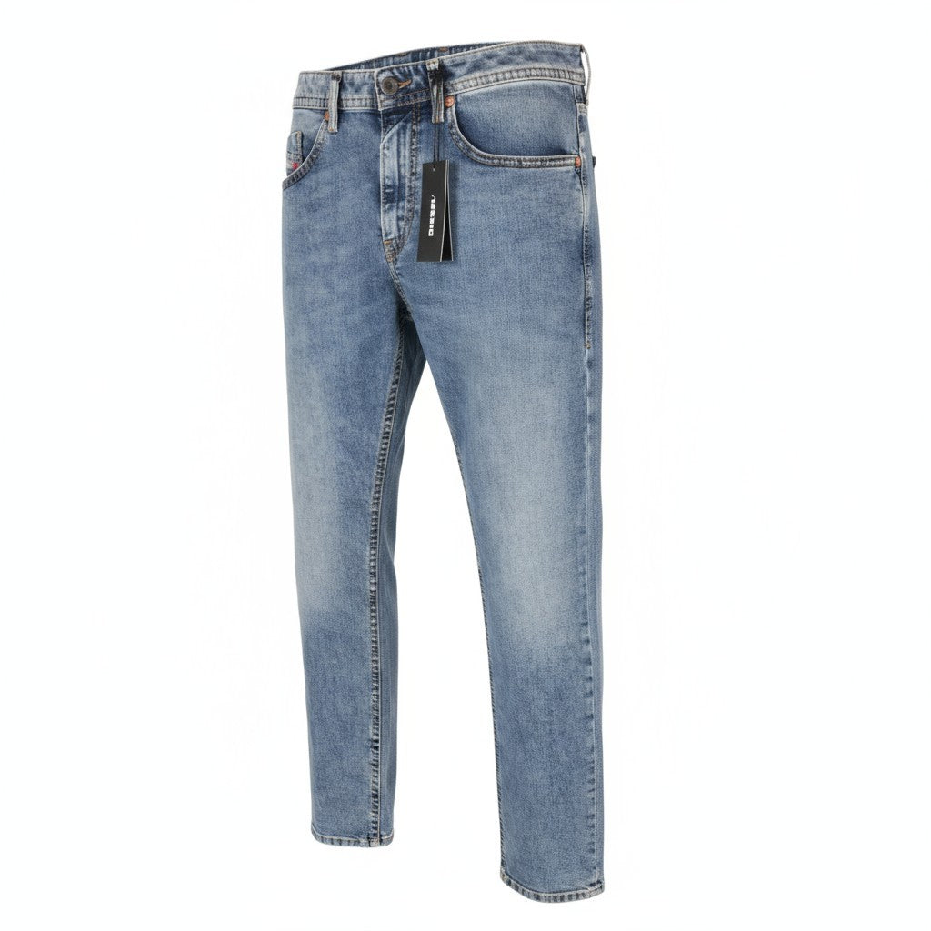 DIESEL Thommer 084UX Men Jeans W28/L32 Zip-Fly Stone Washed Slim-Skinny Stained