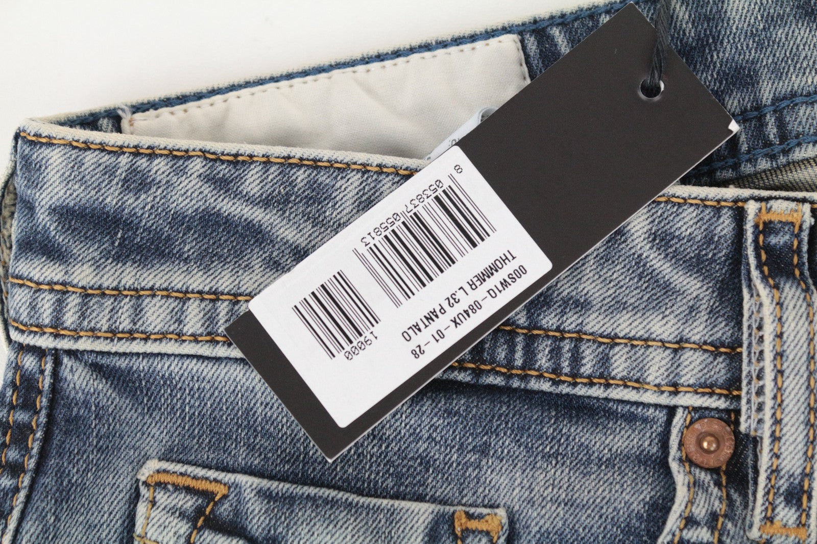 DIESEL Thommer 084UX Men Jeans W28/L32 Zip-Fly Stone Washed Slim-Skinny Stained