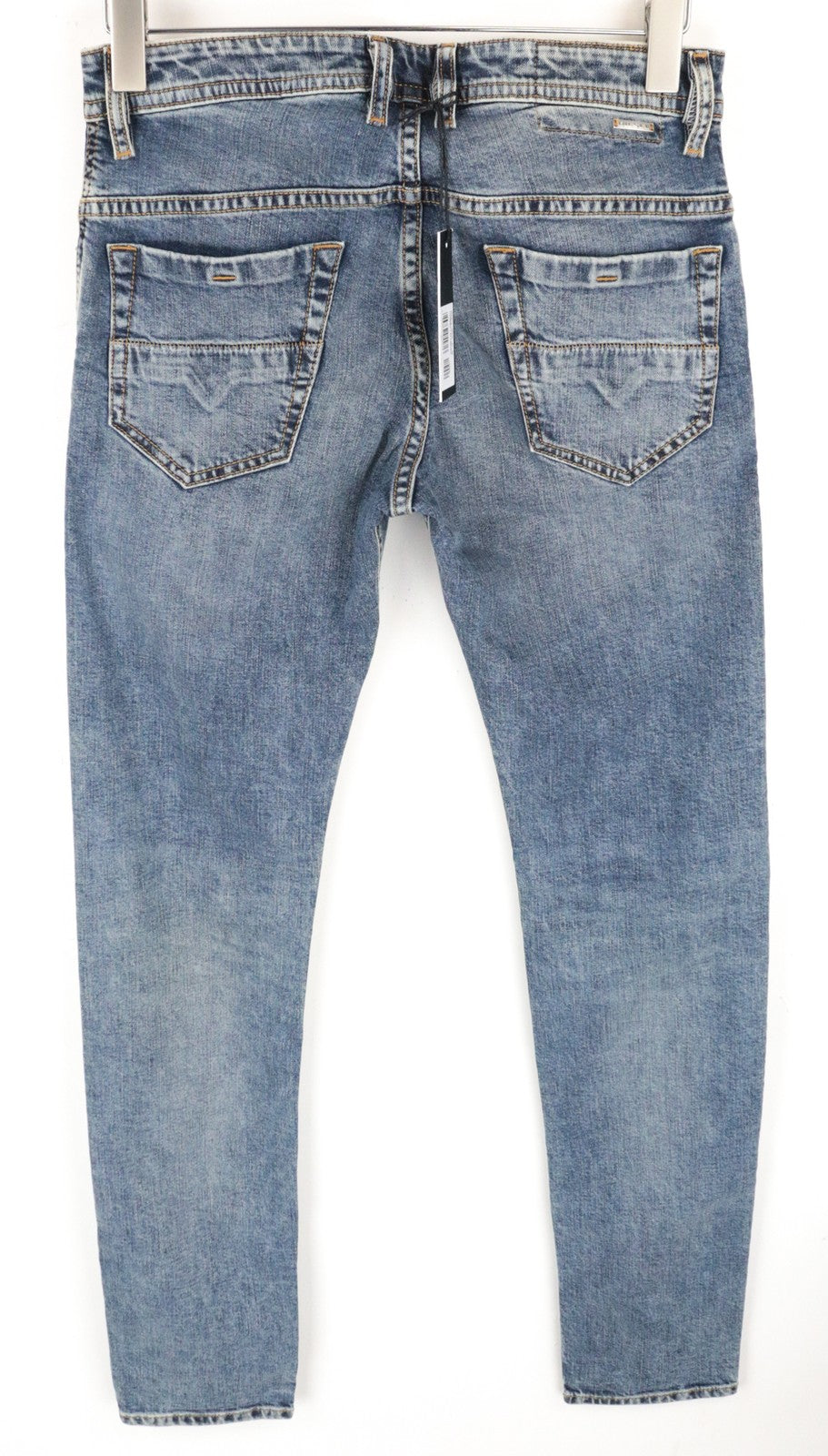 DIESEL Thommer 084UX Men Jeans W28/L32 Zip-Fly Stone Washed Slim-Skinny Stained