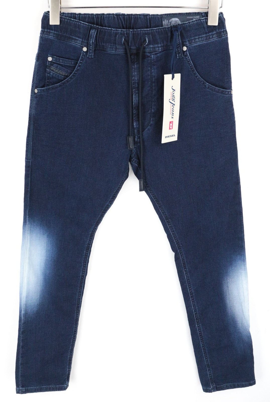 DIESEL Krooley-NE 0687D Men Jeans W28 Sweat Jogg Tapered Contrasting Blue Denim