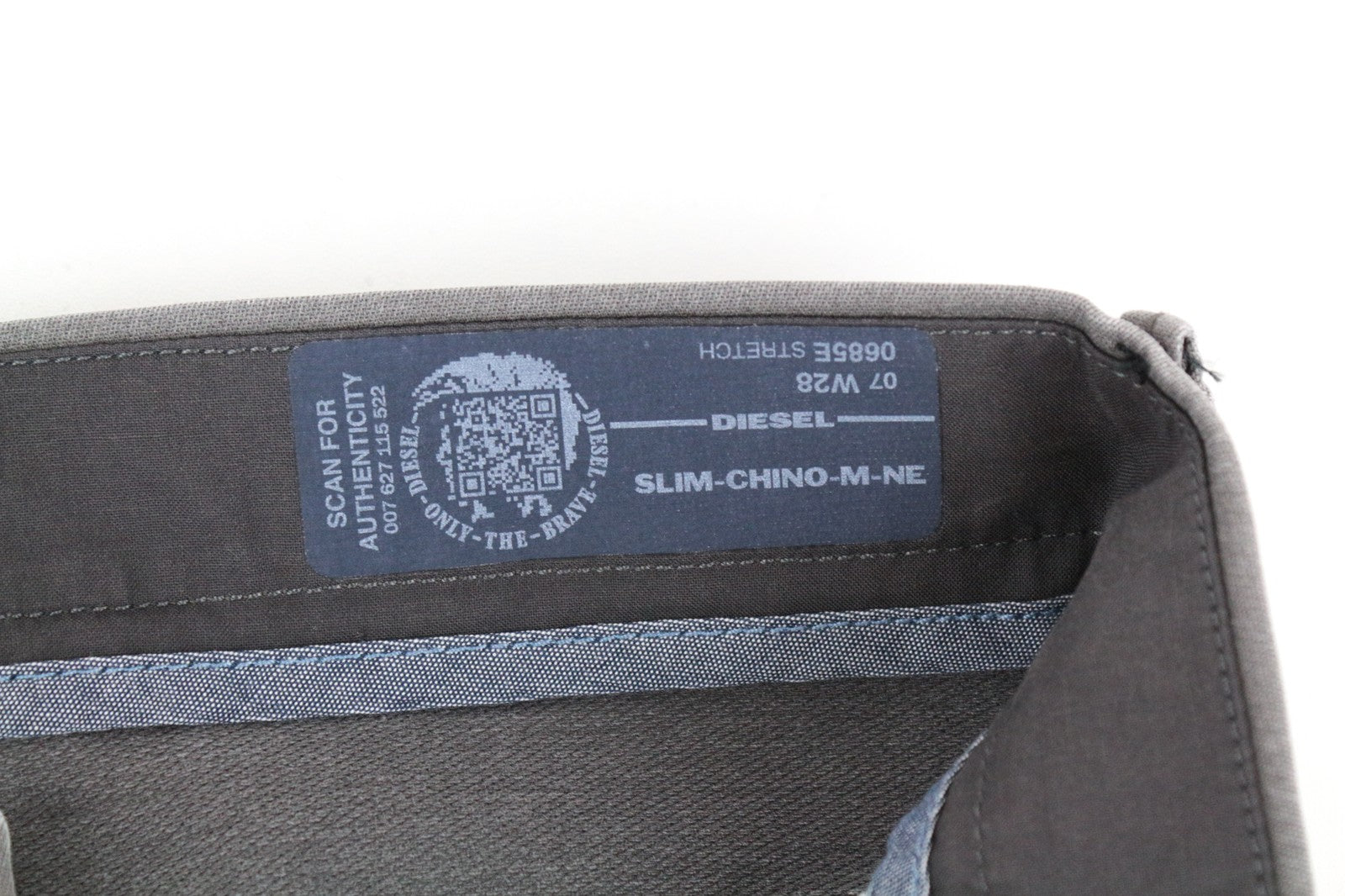 DIESEL Slim-Chino-M-NE 0685E Men Jeans W28 Zip Grey Super Stretch Sweat Jogg