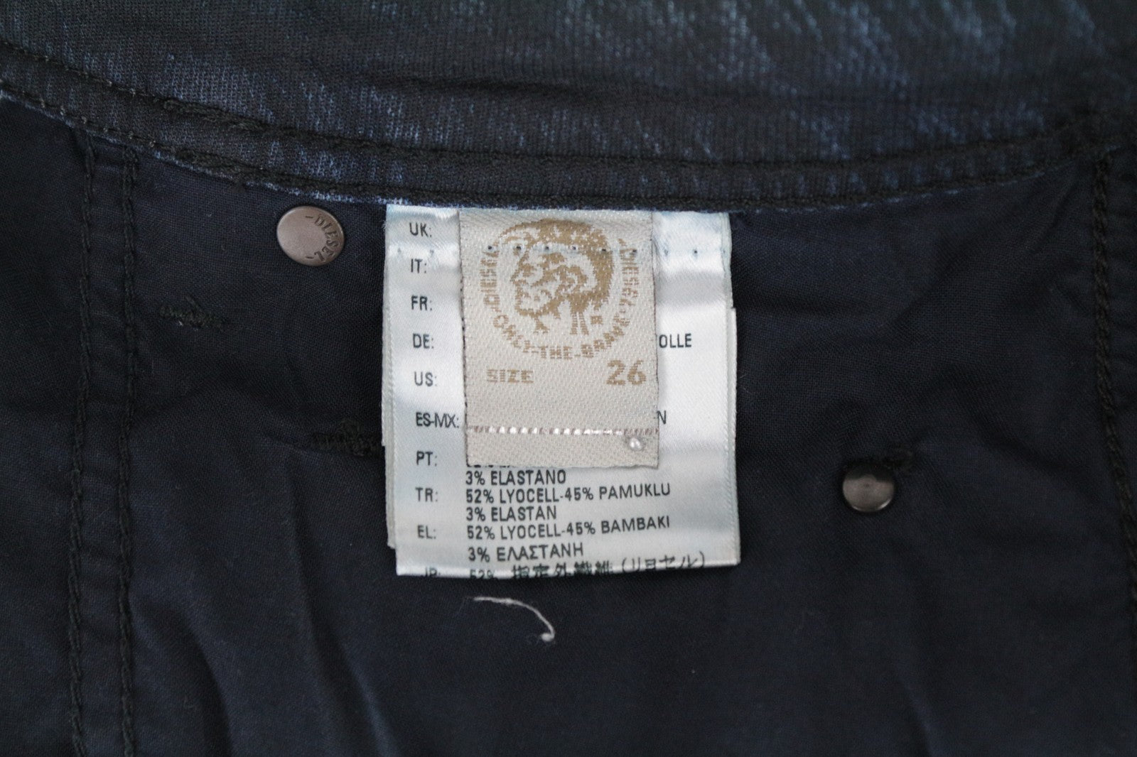 DIESEL Krooley-CB-NE 0680B Men Jeans W26 Sweat Jogg Coated Distressed Taper