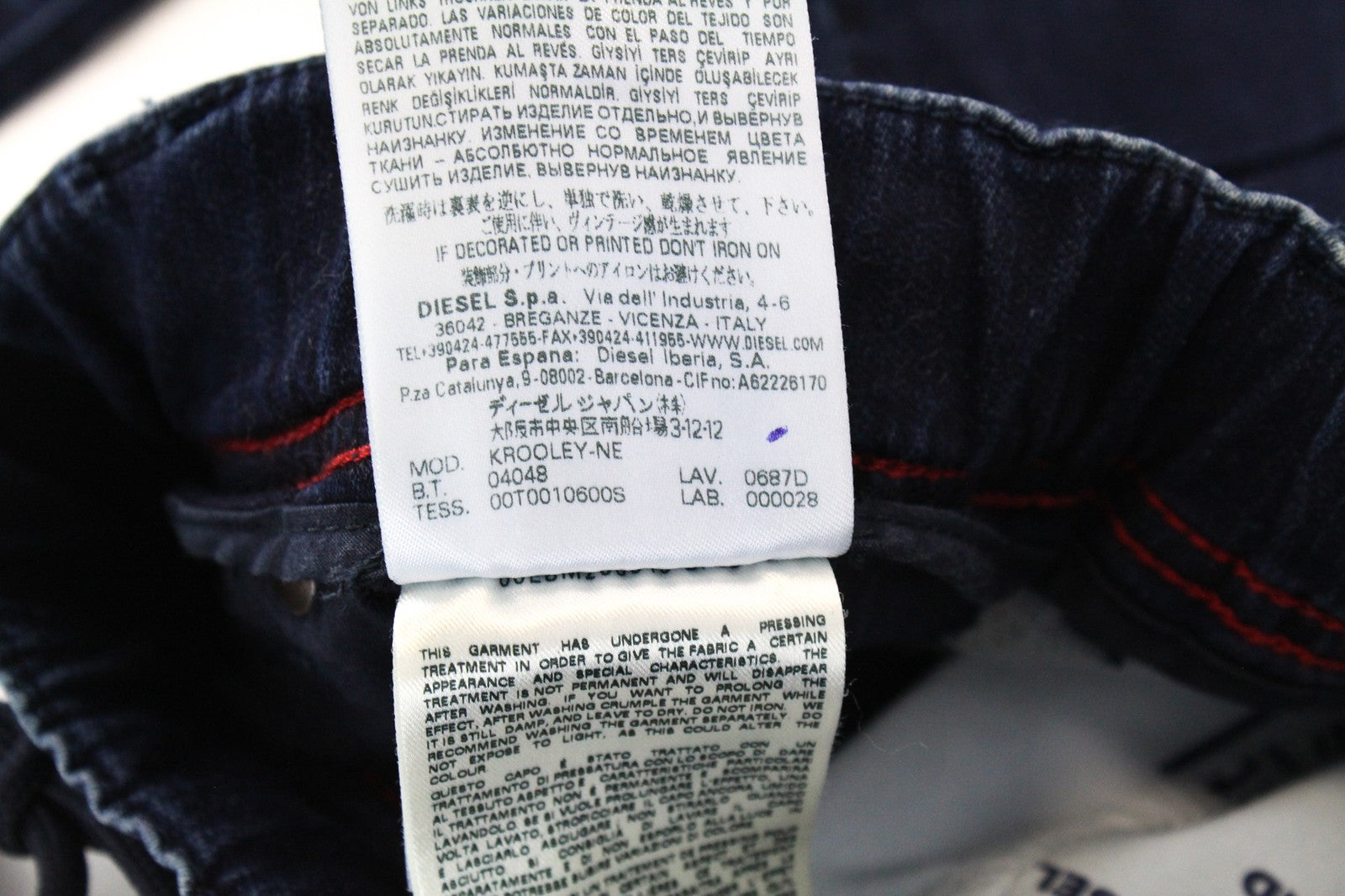 DIESEL Krooley-NE 0687D Men Jeans W28 Fade Contrasting Blue Sweat Jogg Tapered
