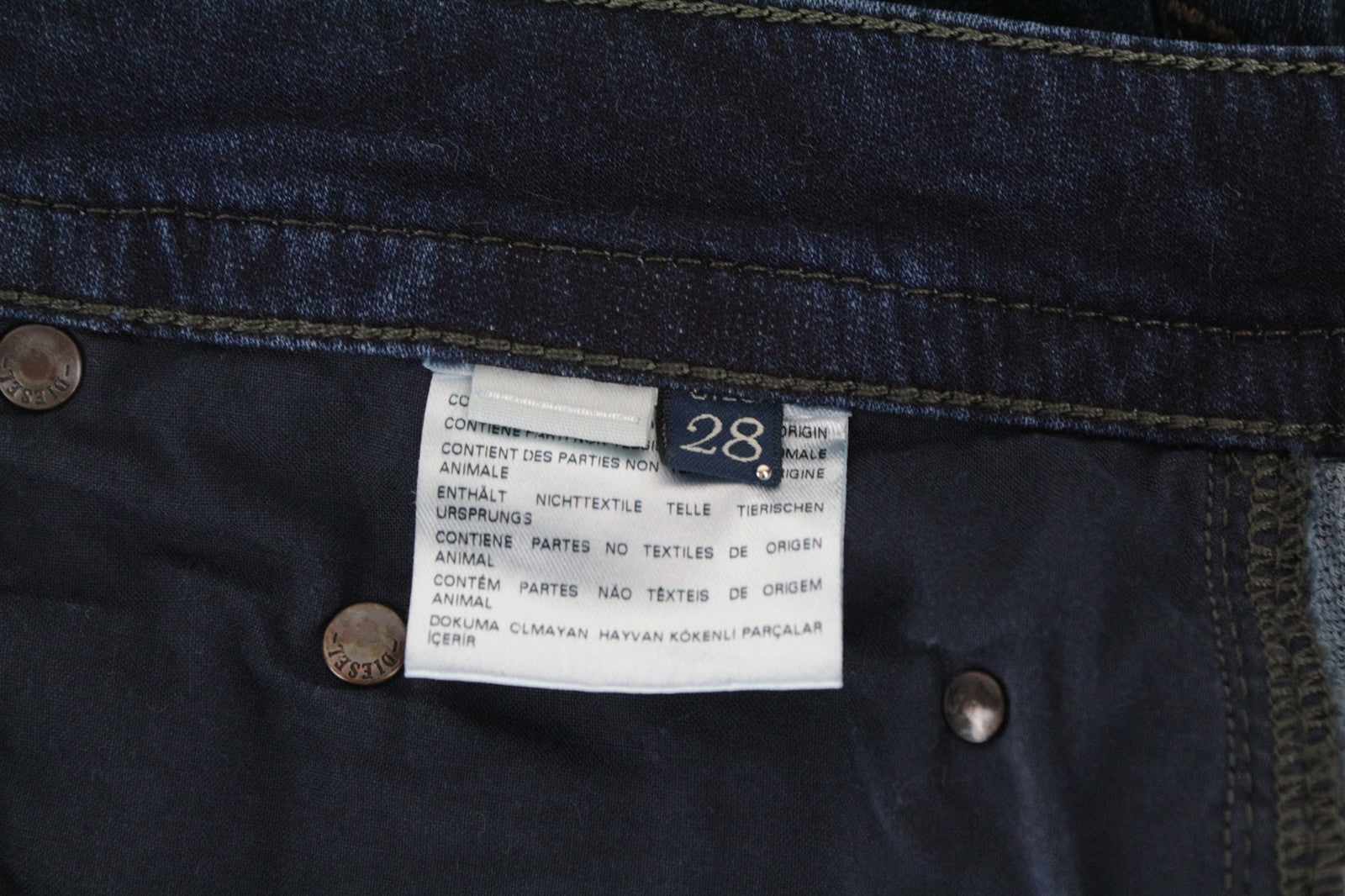 DIESEL Thavar-NE R060S Men Jeans W28 Taper Distressed Aged Look Sweat Jogg Blue