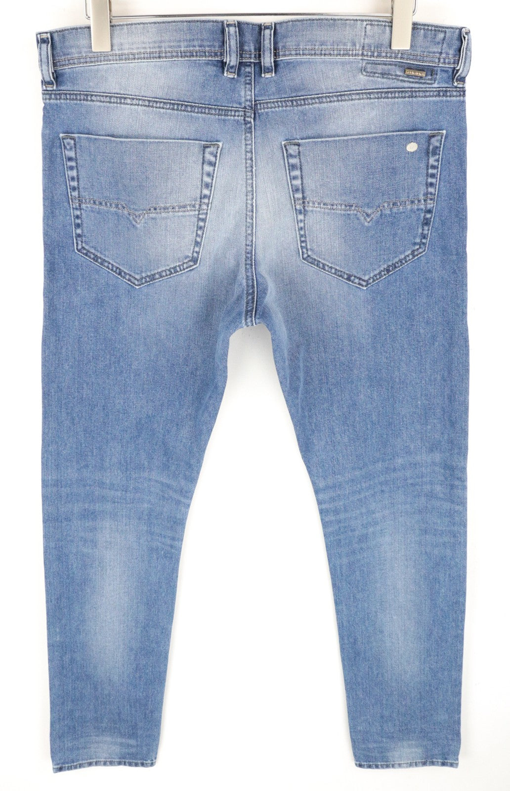 DIESEL Tepphar 0842H Men Jeans W33/L32 Slim Carrot Whiskered Washed Out Blue