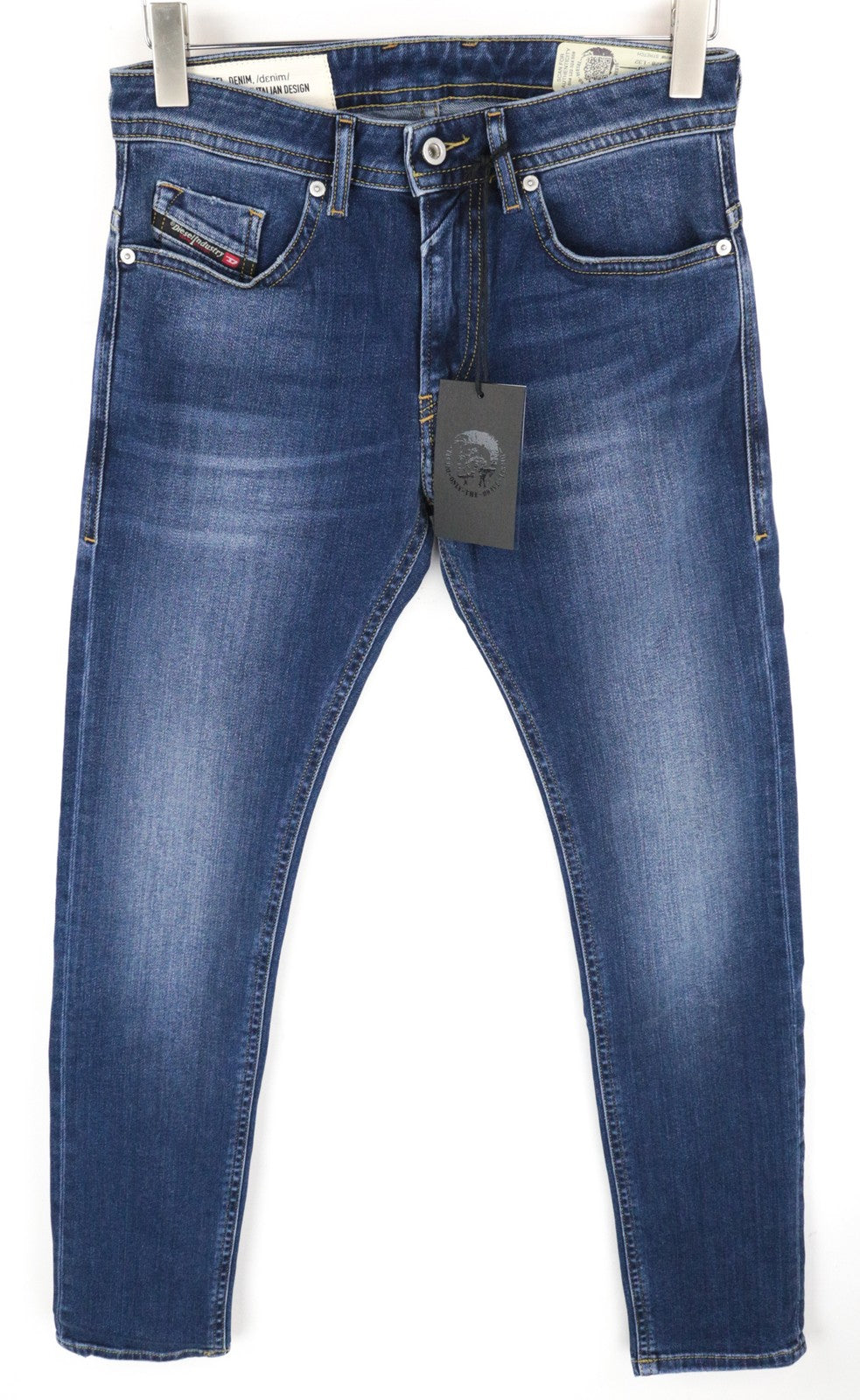 DIESEL Thommer 0870F Men Jeans W28/L32 Blue Zip-Fly Washed Out Slim-Skinny Fit