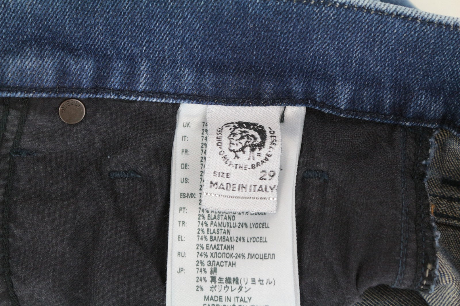 DIESEL D-Strukt 081AQ Men Jeans W29/L32 Tapered Stone Washed Ripped Zip-Fly