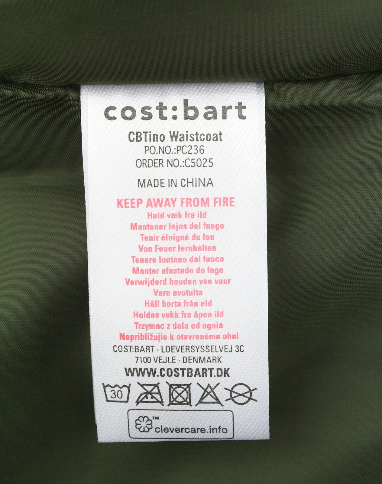 COST:BART CBTino Boy Waistcoat XL Forest Night Green Padded Patch Pockets Vest