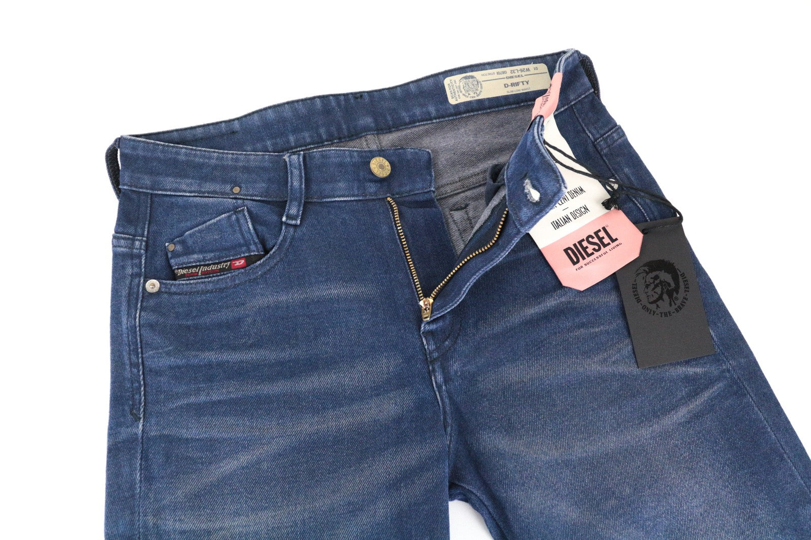DIESEL D-Rifty 0870I Women Jeans W26/L32 Slim Fit Low Waisted Aged Look Denim