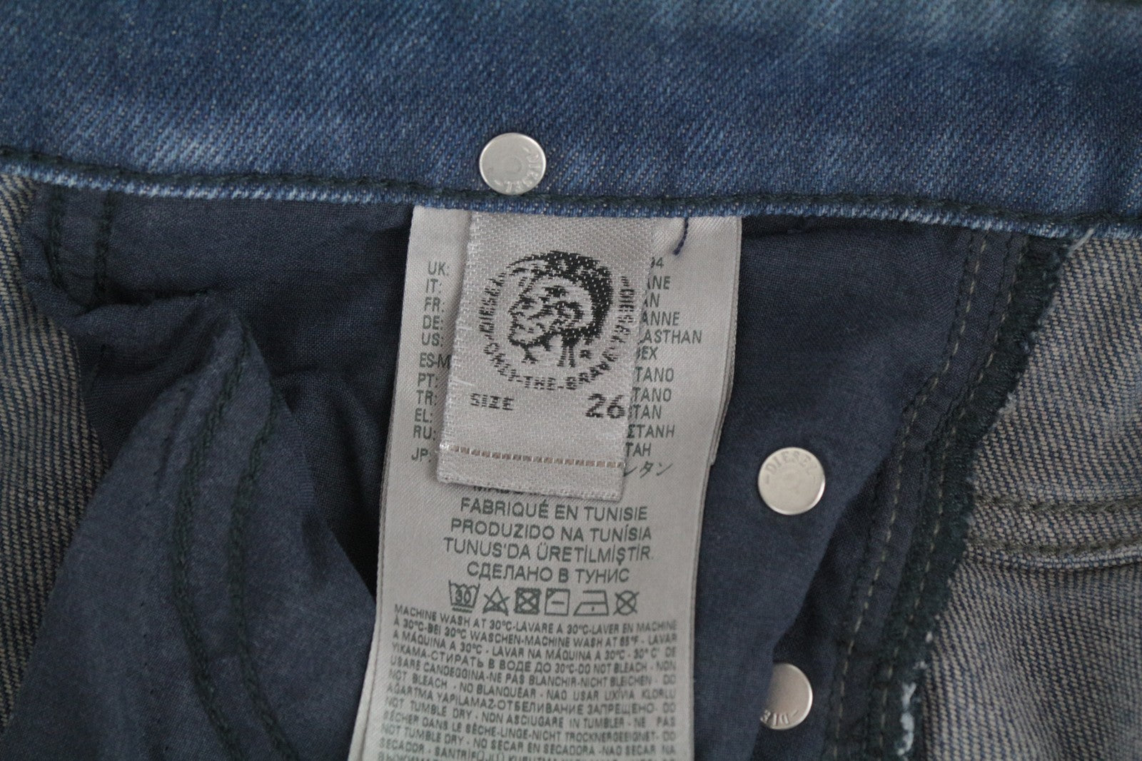 DIESEL D-Rifty 0870I Women Jeans W26/L32 Slim Fit Low Waisted Aged Look Denim