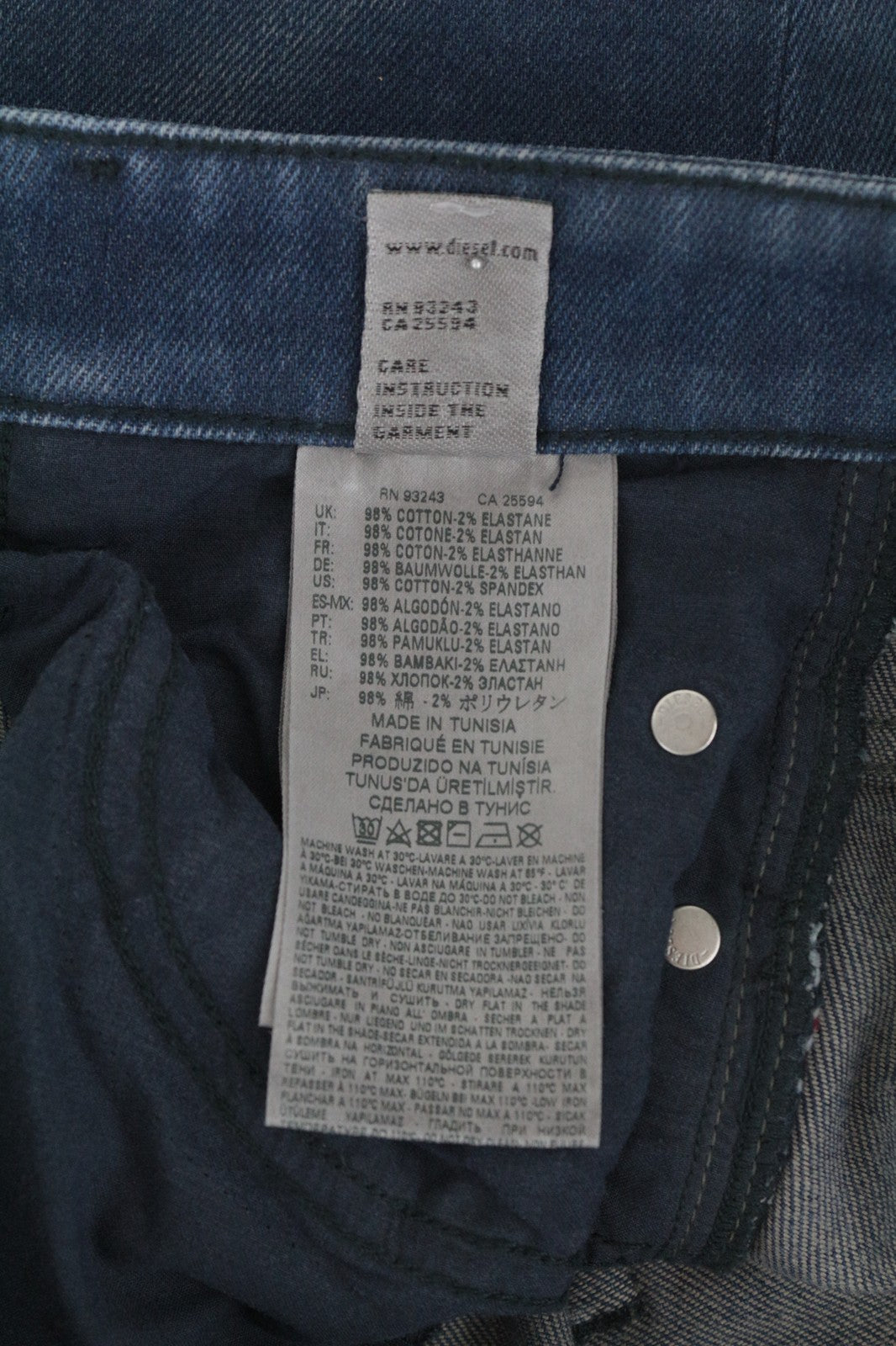 DIESEL D-Rifty 0870I Women Jeans W26/L32 Slim Fit Low Waisted Aged Look Denim
