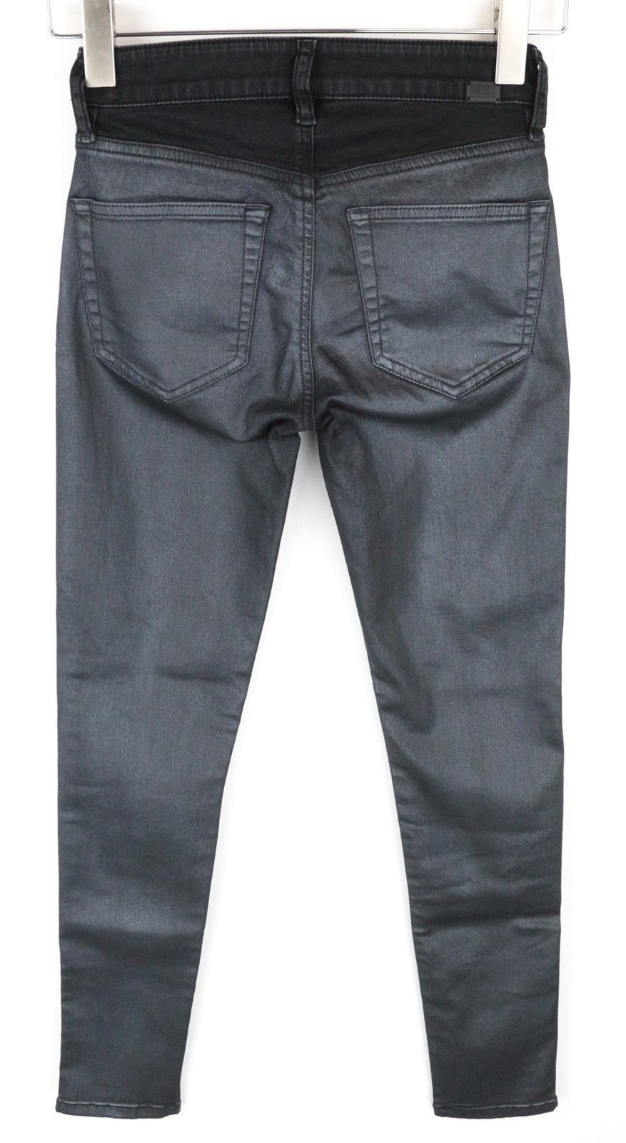 DIESEL Slandy-Zip 069GF Women Jeans W23/L32 Super Skinny Mid-Rise Coated Girls