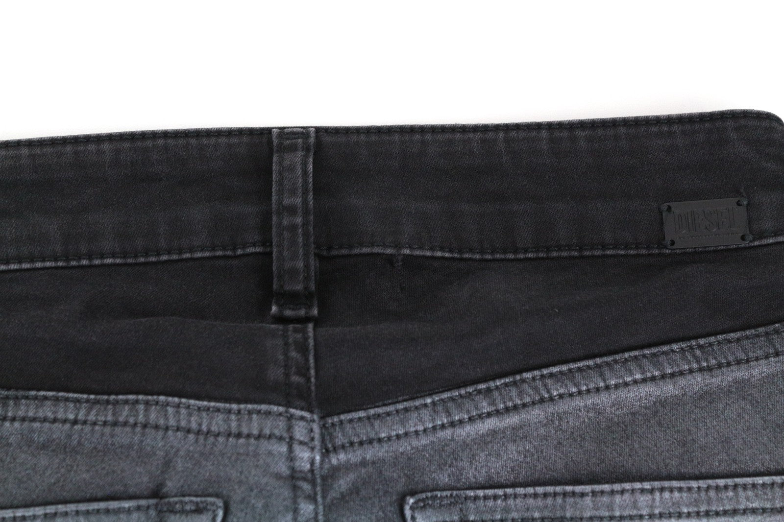 DIESEL Slandy-Zip 069GF Women Jeans W24/L32 Mid-Rise Coated Girls Super Skinny