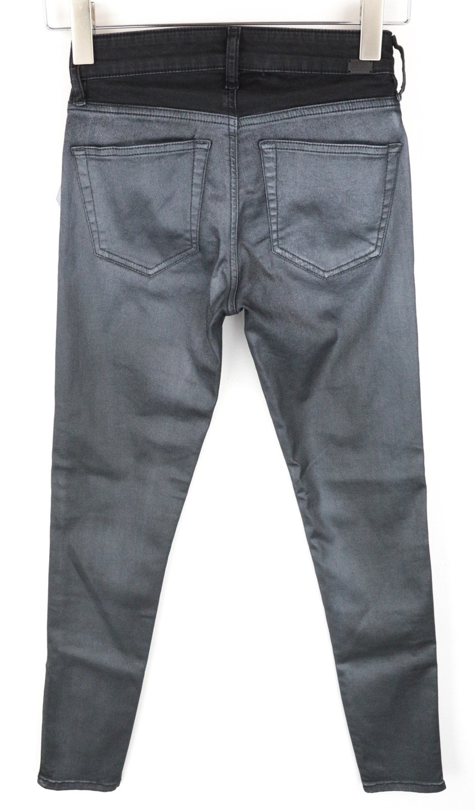DIESEL Slandy-Zip 069GF Women Jeans W24/L32 Mid-Rise Coated Girls Super Skinny