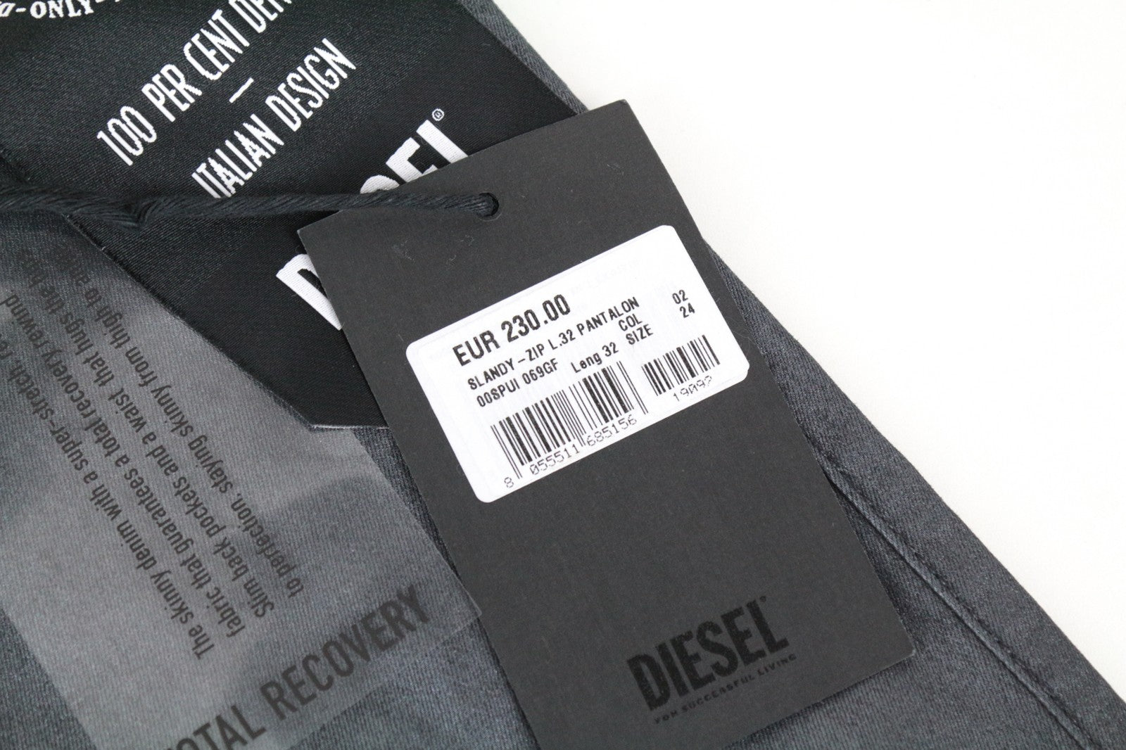 DIESEL Slandy-Zip 069GF Women Jeans W24/L32 Mid-Rise Coated Girls Super Skinny
