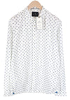White Blue Twill Button-Up