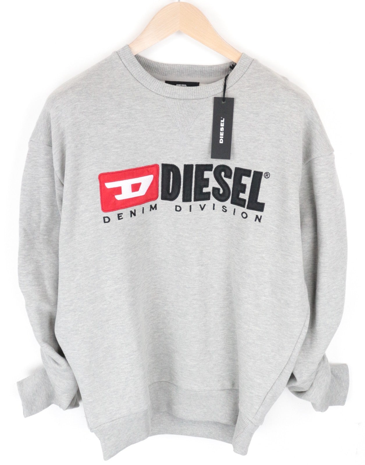 DIESEL F-Arap Felpa Women Sweatshirt XS Oversized Fit Ruffled Sleeves Logo Patch