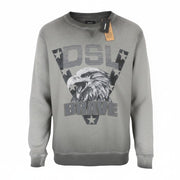 DIESEL S-Joe Men Sweatshirt M Logo Printed Grey Crew Neckline Casual Pull On