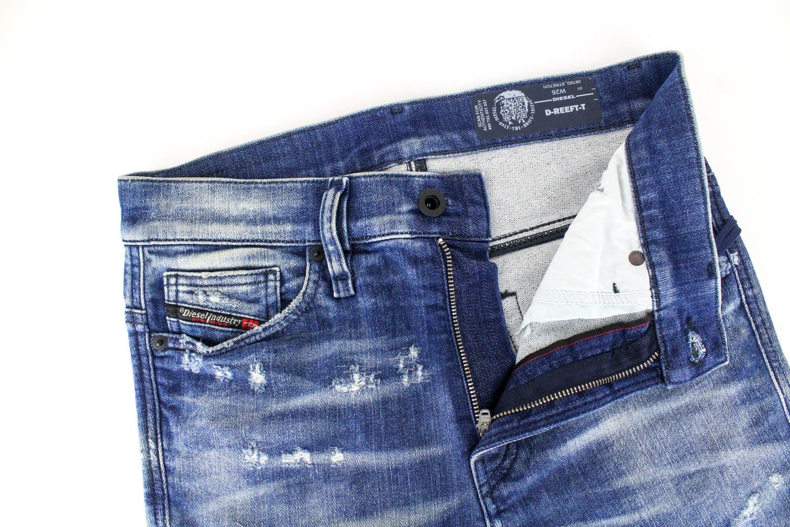 DIESEL D-Reeft-T 0870O Men Jeans W26 Washed Skinny Boys Sweat Jogg Distressed