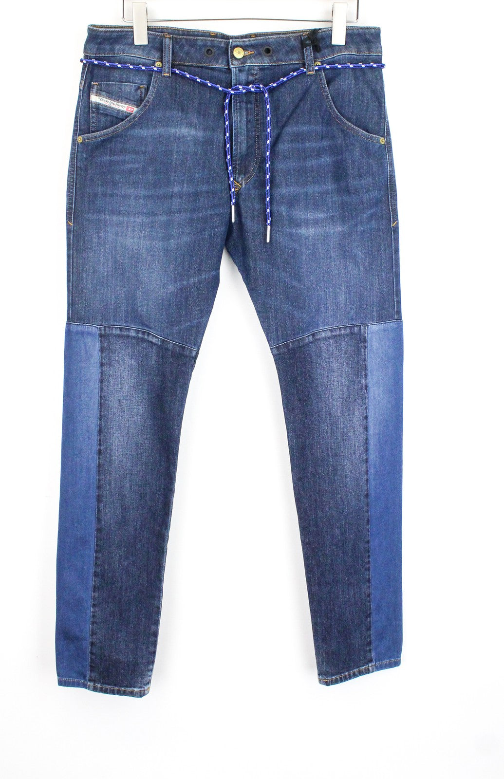 DIESEL D-Luhic-SP-NE 069IU Men Jeans W32 Sweat Jogg Tapered Contrasting Panels