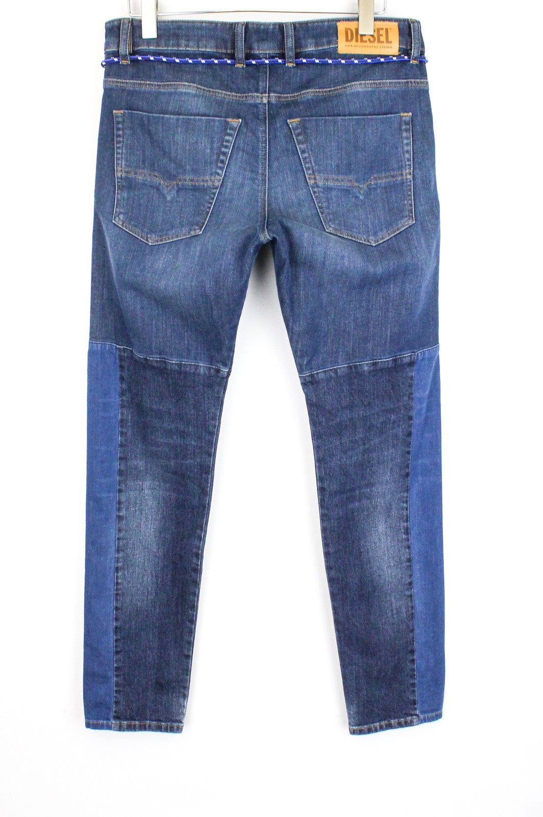 DIESEL D-Luhic-SP-NE 069IU Men Jeans W32 Sweat Jogg Tapered Contrasting Panels