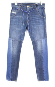 DIESEL D-Luhic-SP-NE 069IU Men Jeans W28 Contrasting Panels Sweat Jogg Tapered