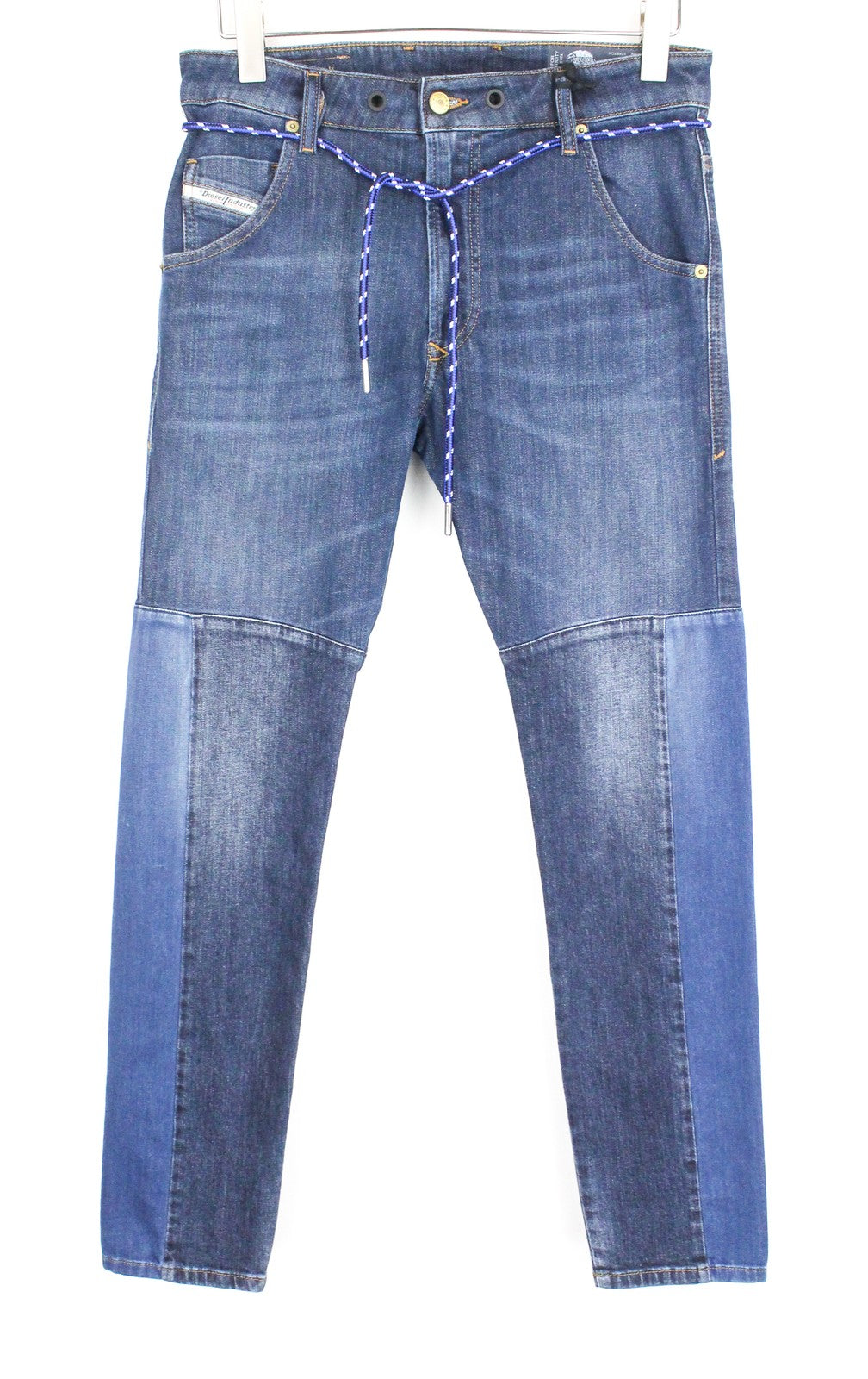 DIESEL D-Luhic-SP-NE 069IU Men Jeans W28 Stretch Contrasting Panels Sweat Jogg