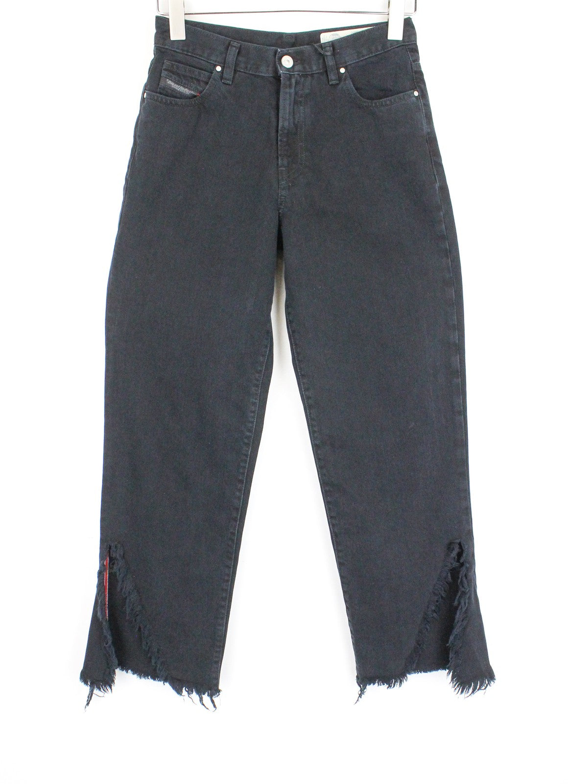 DIESEL Niclah-F 084TC Women Jeans W25/L32 Distressed Hems Straight High Waisted