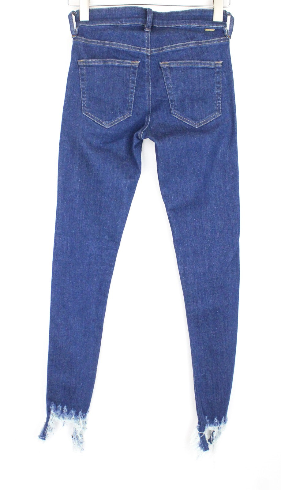 DIESEL Slandy 088AT Women Jeans W25/L32 Blue Super Skinny Fit Distressed Hems