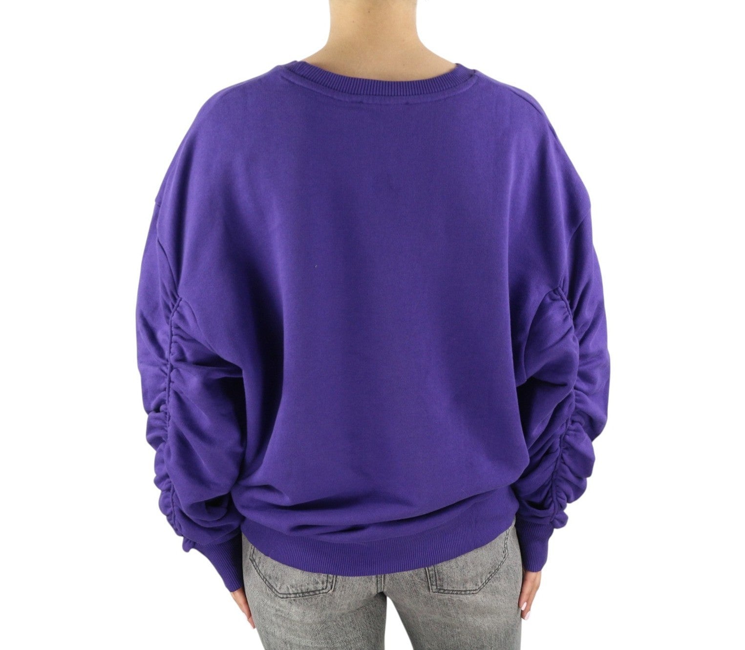 DIESEL F-Arap Felpa Women Sweatshirt XS Purple Pulled Sleeves Oversized Fit