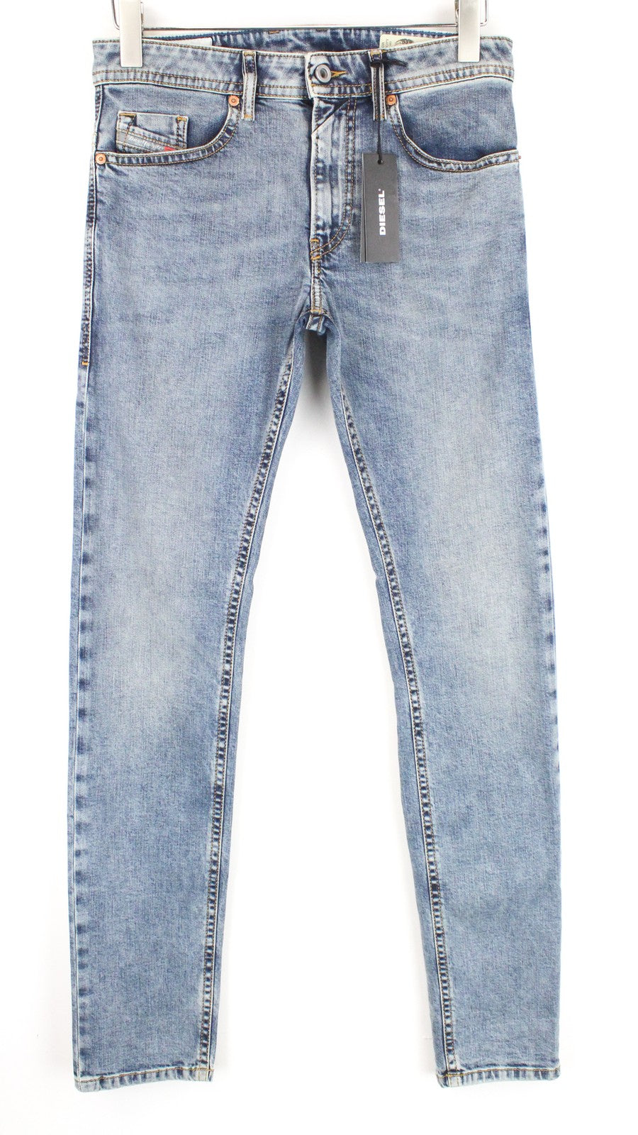 DIESEL Thommer 084UX Men Jeans W27/L32 Stone Washed Boys Skinny Stained Zip-Fly